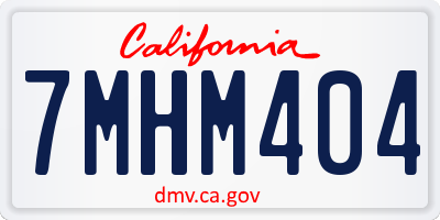 CA license plate 7MHM404