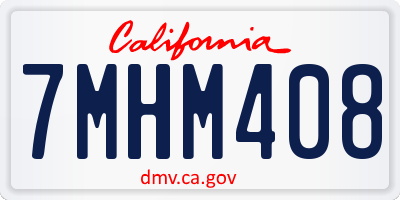 CA license plate 7MHM408