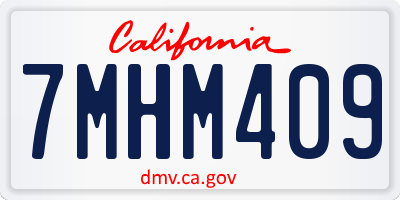 CA license plate 7MHM409