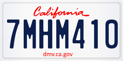 CA license plate 7MHM410