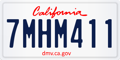 CA license plate 7MHM411