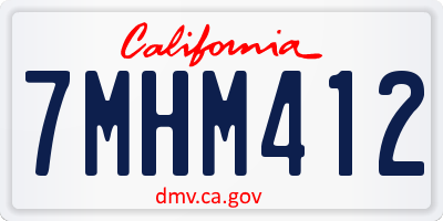 CA license plate 7MHM412