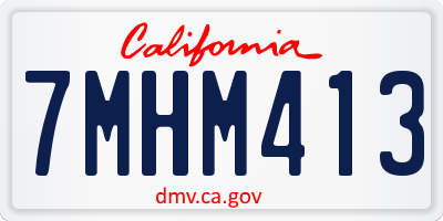 CA license plate 7MHM413