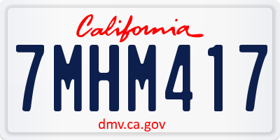CA license plate 7MHM417