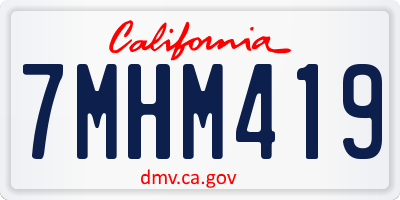CA license plate 7MHM419