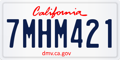 CA license plate 7MHM421