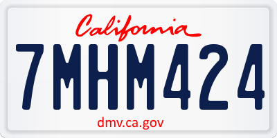 CA license plate 7MHM424
