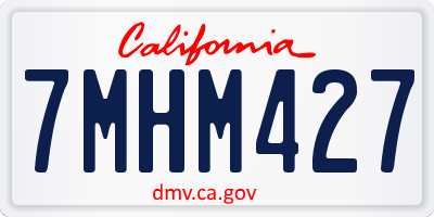 CA license plate 7MHM427