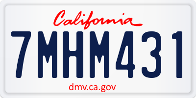 CA license plate 7MHM431