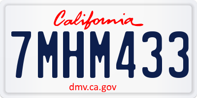 CA license plate 7MHM433