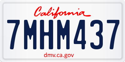 CA license plate 7MHM437