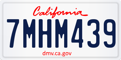 CA license plate 7MHM439