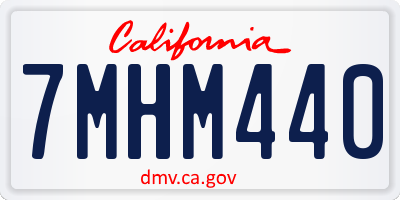 CA license plate 7MHM440