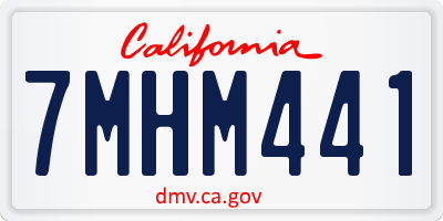 CA license plate 7MHM441