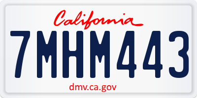 CA license plate 7MHM443