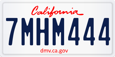 CA license plate 7MHM444