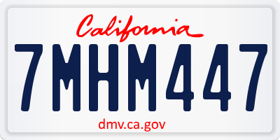 CA license plate 7MHM447