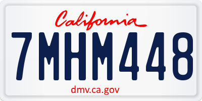 CA license plate 7MHM448
