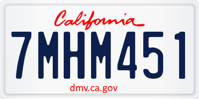 CA license plate 7MHM451
