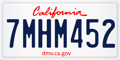 CA license plate 7MHM452