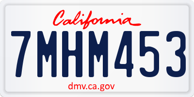CA license plate 7MHM453