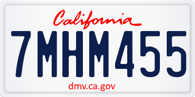 CA license plate 7MHM455