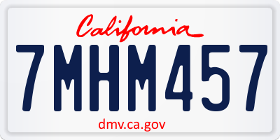CA license plate 7MHM457