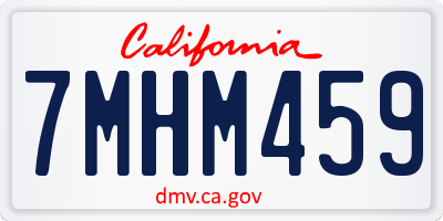 CA license plate 7MHM459
