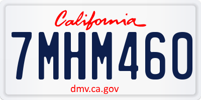 CA license plate 7MHM460
