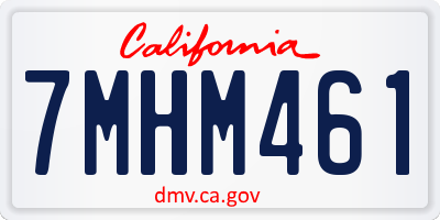 CA license plate 7MHM461