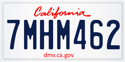CA license plate 7MHM462