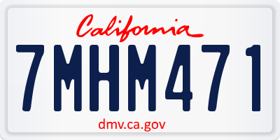 CA license plate 7MHM471