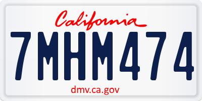 CA license plate 7MHM474