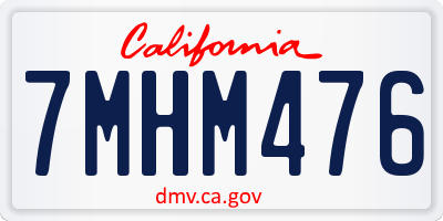 CA license plate 7MHM476