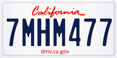 CA license plate 7MHM477