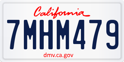 CA license plate 7MHM479
