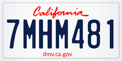 CA license plate 7MHM481