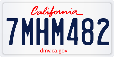 CA license plate 7MHM482