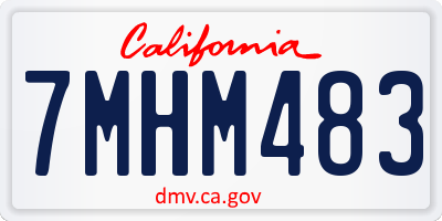 CA license plate 7MHM483