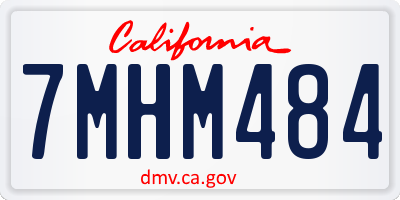 CA license plate 7MHM484