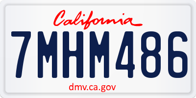 CA license plate 7MHM486