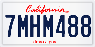 CA license plate 7MHM488