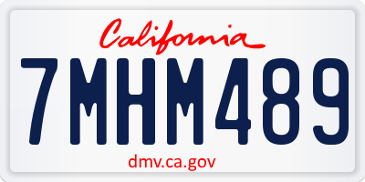 CA license plate 7MHM489