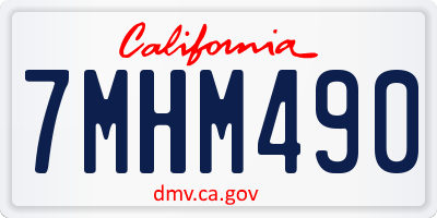 CA license plate 7MHM490