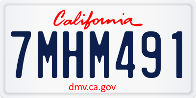 CA license plate 7MHM491