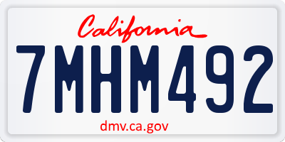 CA license plate 7MHM492