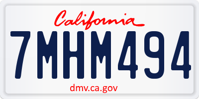 CA license plate 7MHM494