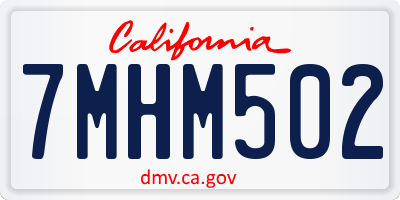 CA license plate 7MHM502