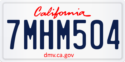 CA license plate 7MHM504