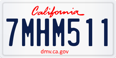 CA license plate 7MHM511
